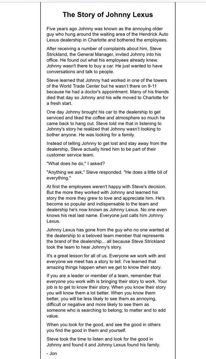 A great story about listening to someone’s story.