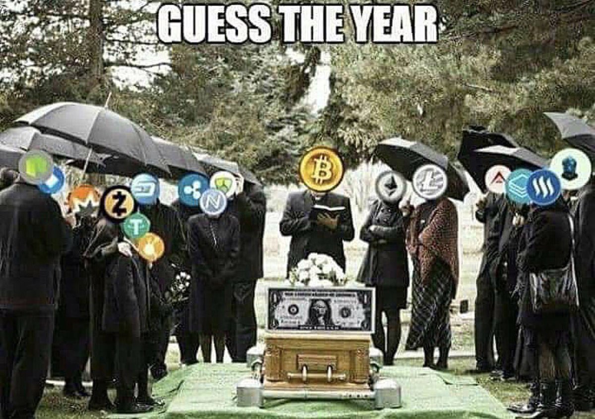 CryptoBoomNews's tweet photo. Will #Bitcoin and other #cryptocurrency send the U.S. dollar to the grave and when will that happen? My guess: By the year 2026 is when #crypto becomes globally adopted! https://t.co/Se5kQ99VfV