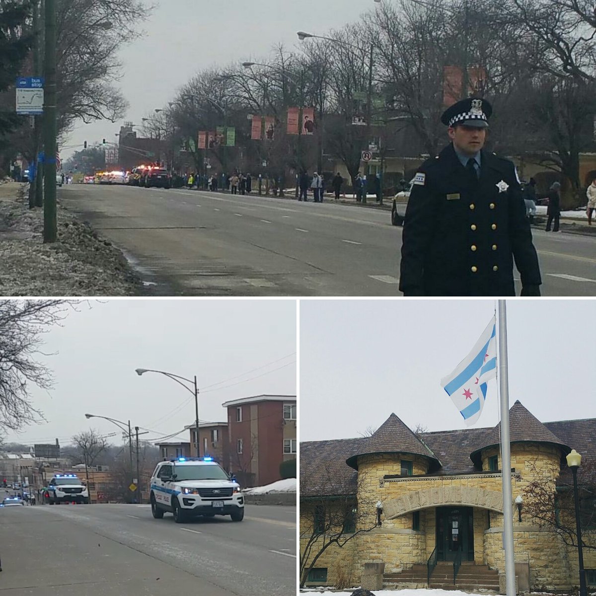 JaameeBee's tweet photo. The procession for Commander Paul Bauer today was astonishing to see in person. Neighbors lined up for 6 miles from the expressway to the cemetery. All I've heard is what an honorable &amp; humble man he was. North to south, this whole city is heartbroken today. #CommanderBauer #cpd https://t.co/eUkwr8PCCF