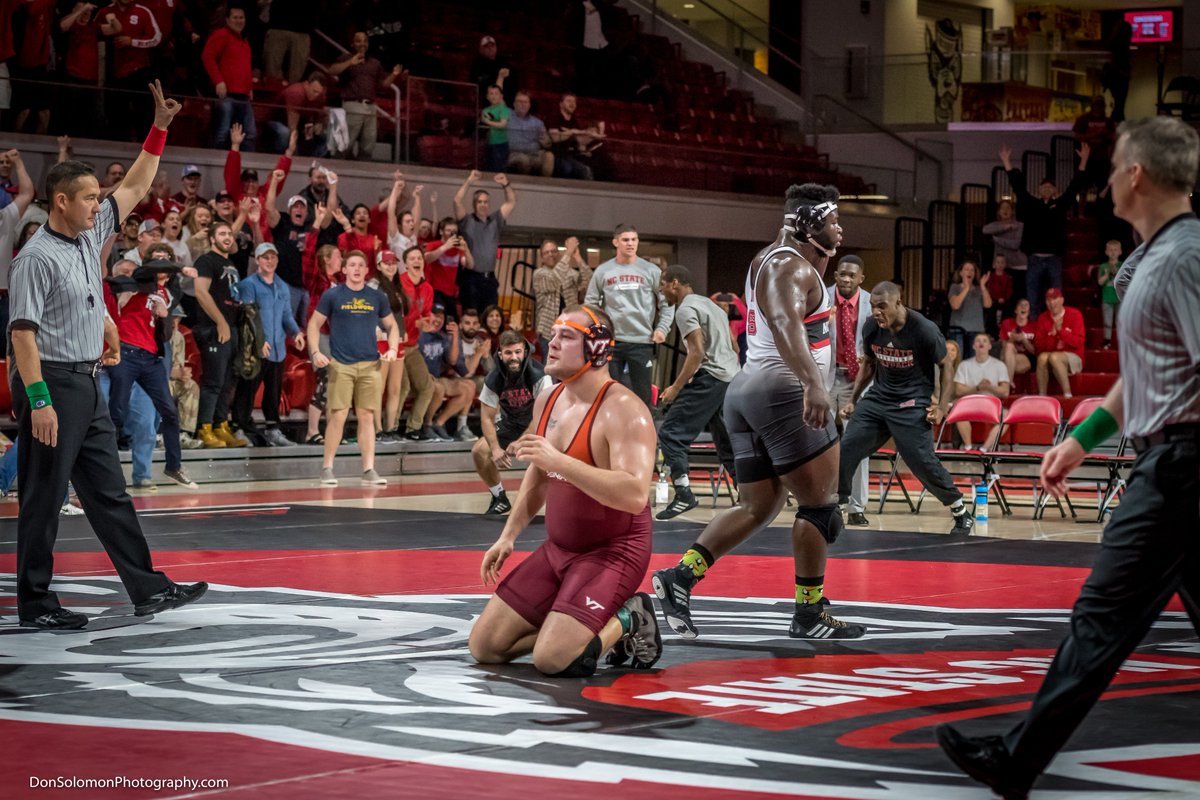 The Thrill of Victory for #MichaelBoykin of #NCStateWrestling, and the agony of defeat for Dunn Andrews of #VirginiaTech.

#sportsphotography #wrestling