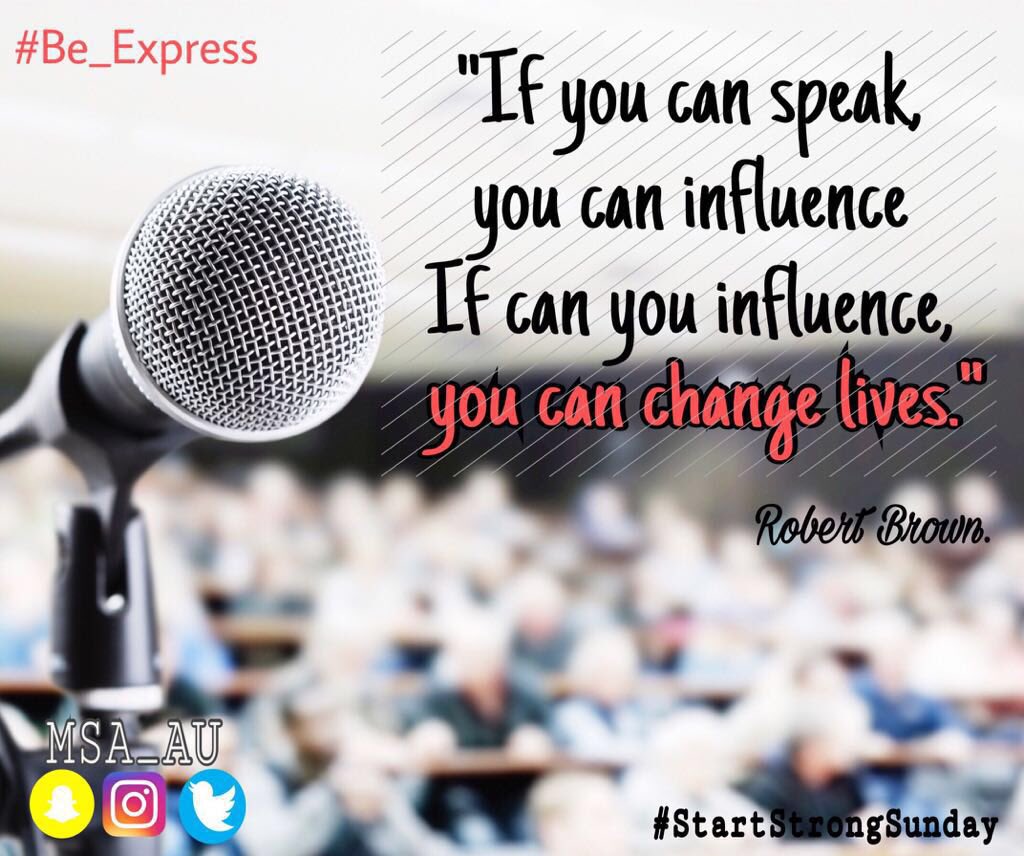 MSA_AU's tweet photo. Don’t forget to come watch our influencers today at Express! Come join us at the lecture theater from 12-1. #StartStrongSunday #MSA_Be https://t.co/EdXasfL7z7
