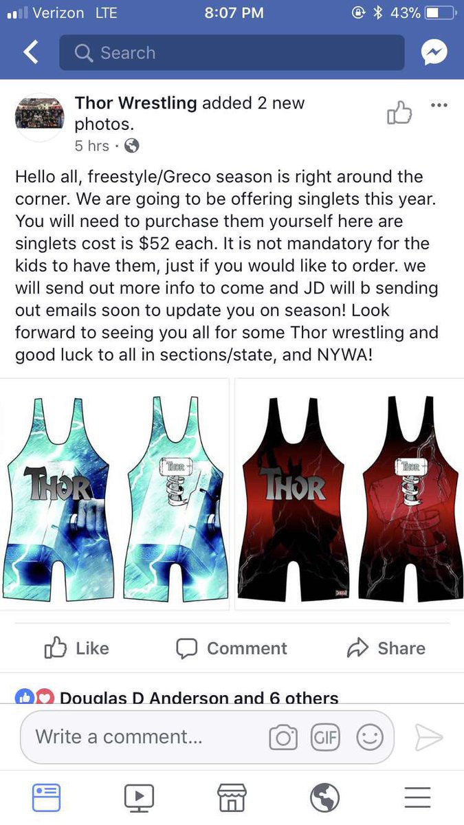 New Thor Freestyle/Greco singlets