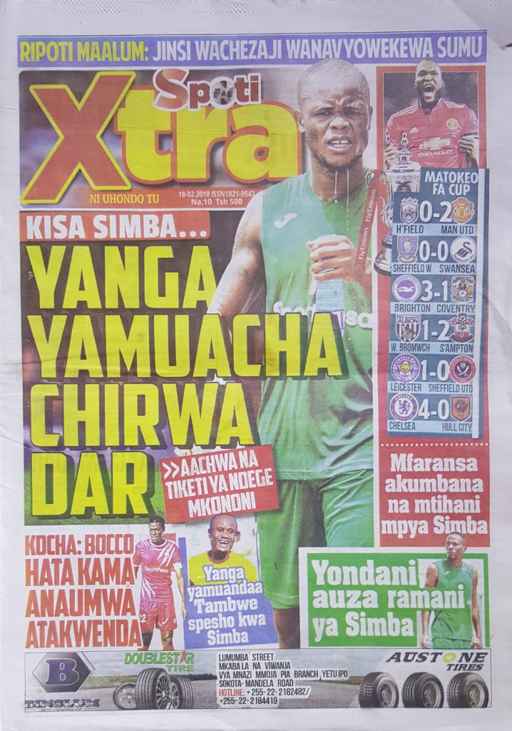 ayotv_'s tweet photo. Kisa Simba, Yanga yamuacha Chirwa Dar #SPOTIXTRA
Mfaransa akumbana na mtihani mpya Simba #SPOTIXTRA
Kocha: Bocco hata kama anaumwa atakwenda #SPOTIXTRA
Yondani auza ramani ya Simba #SPOTIXTRA
Barca waanza visingizio #SPOTIXTRA https://t.co/hspmi0gwNC