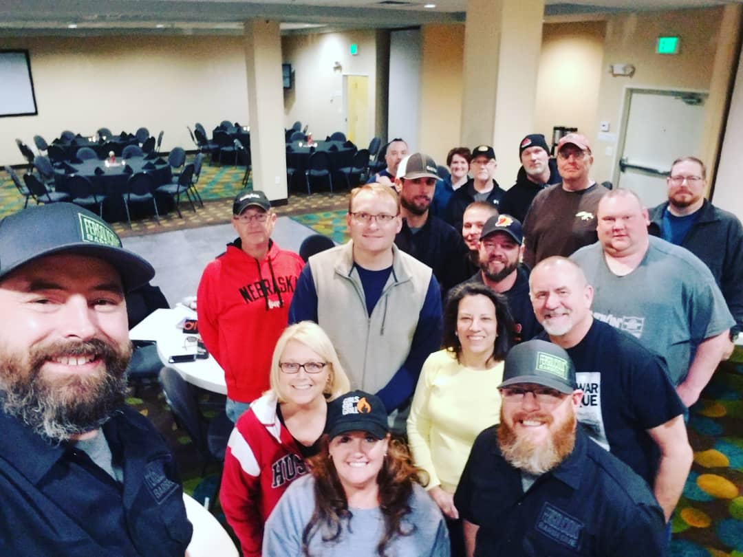 FergoliciousBBQ's tweet photo. Had a great time today teaching our competition Pitmaster Class at Holiday Inn SW in Lincoln, NE. 20 Pitmasters upgraded their game today. 

#RubSumLUV #competitionpitmaster #allin #universityofque #myronmixonsmokers #kcbs #BBQnation #FergoliciousBBQ #ItJustWins #KosmosQ #Yeti https://t.co/H9kzAuJRGF