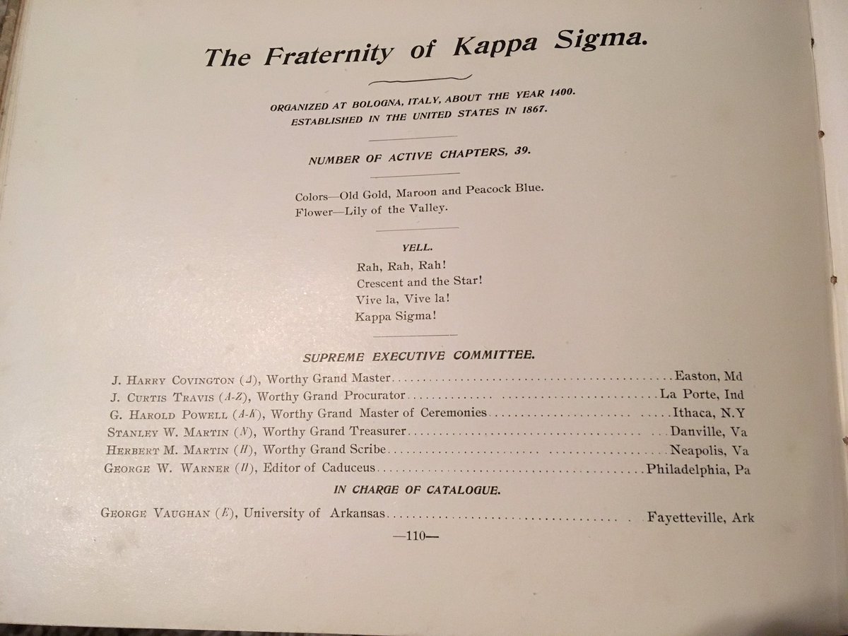 thompsontl's tweet photo. @CUThetaPrime @CumberlandU Preceding page of Kappa Sigma's entry in Cumberland's  very first yearbook. https://t.co/IyReqwH2xI