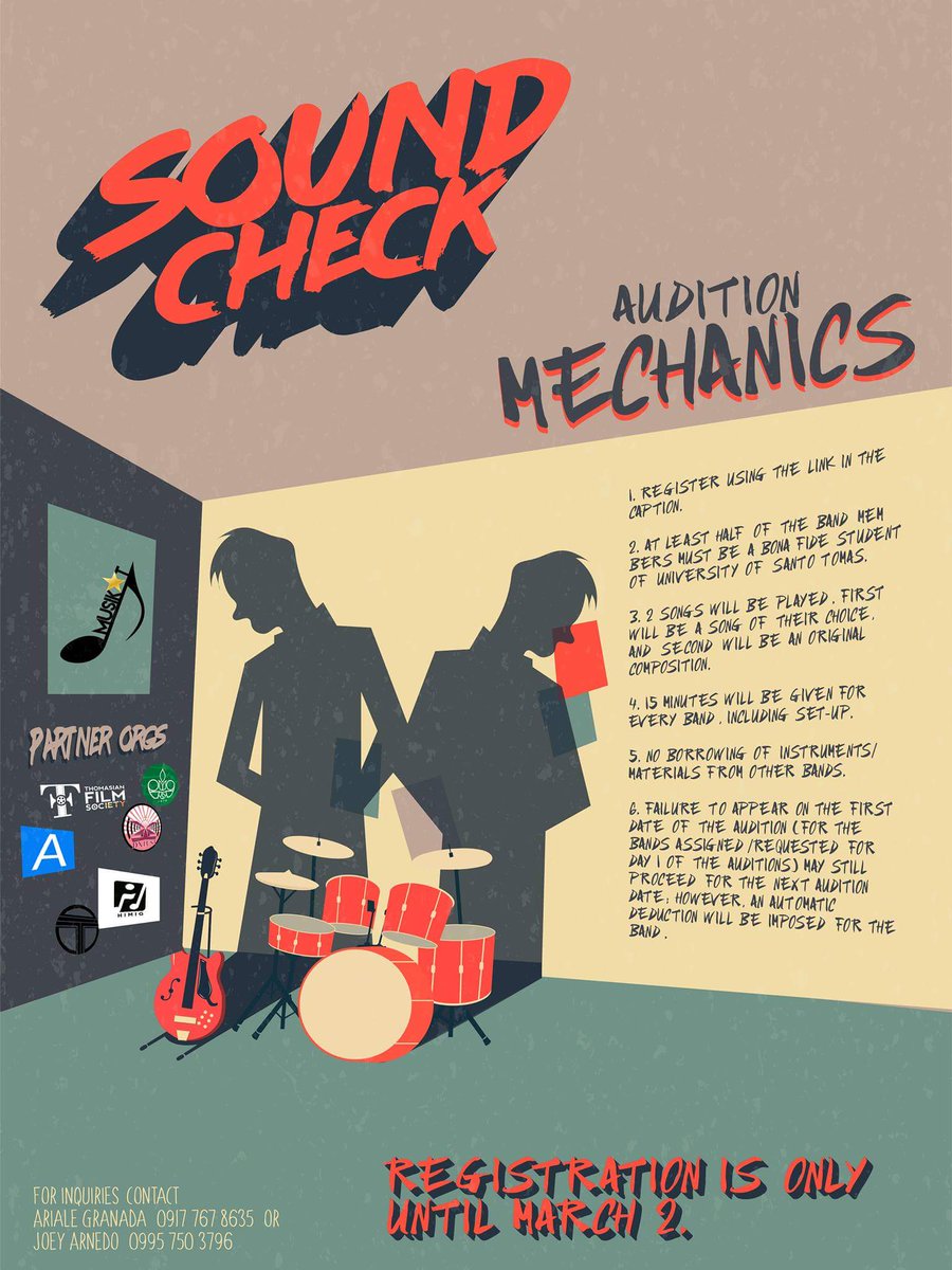USTMusikat's tweet photo. Here's an updated version of the mechanics for Soundcheck auditions.

Register on the link below: 

https://t.co/T9bha14fMM https://t.co/R5ogYnyfmd
