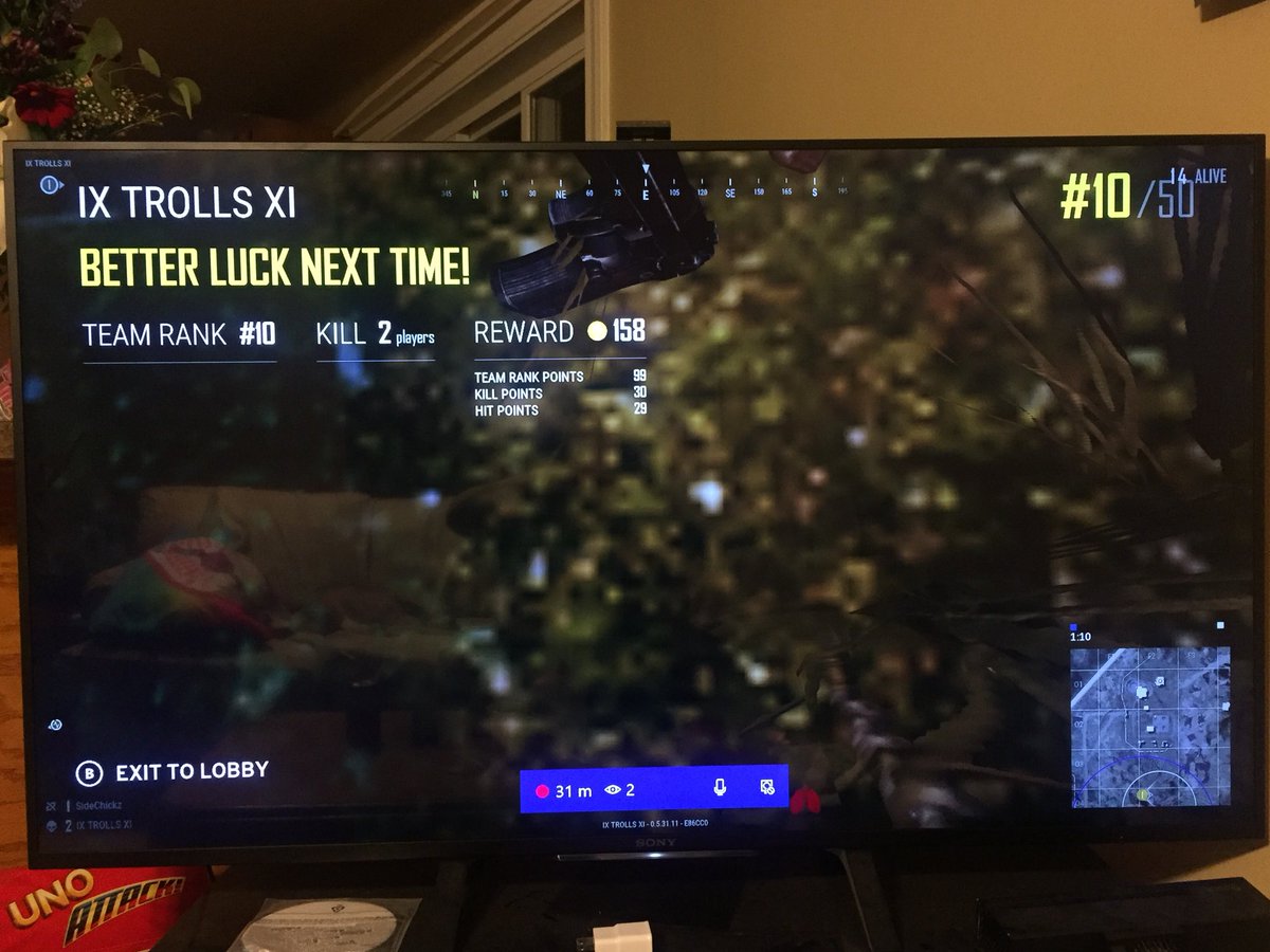 ixtrollsxi's tweet photo. Me &amp; @SideChickzz first game of the nite I guess not to bad for a warm up 10th place #PLAYERUNKNOWNSBATTLEGROUNDS #pubg #PUBGXboxOne #StreamersConnected #SupportSmallStreamers #SupportSmallerStreamers #Supportsmallstreams #twitch #WinnerWinnerChickenDinner https://t.co/u8Vx4fy0al https://t.co/JMuSKtzLHu