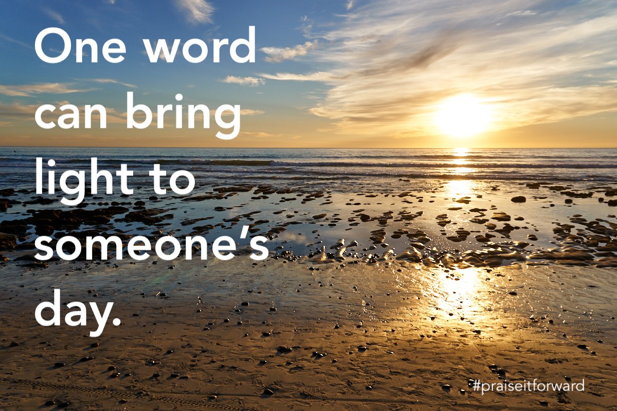 PraiseForward's tweet photo. One word. That is all it takes. #praiseitforward #recognition https://t.co/vth3Ju8DwO