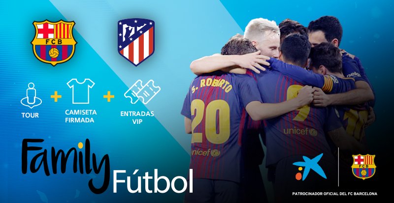 FCBarcelona_cat's tweet photo. Si ets titular d’una targeta VISA FC Barcelona de @infoCaixa , pots guanyar una samarreta signada, un tour per l’estadi i una entrada vip doble per veure el #FCBAtletico. I si encara no n’ets titular, fes-te-la i entra al sorteig.
https://t.co/Z5CGe6TsME https://t.co/9TWd8fdTcp