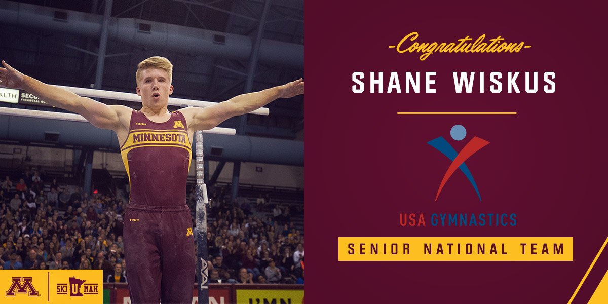 Minnesota Men's Gym (@gophermgym) on Twitter photo We have to give out a big #UMNProud to @shanewiskus1001! He just found out he will be representing <a href="/USAGym/">USA Gymnastics</a> on the Senior National Team! #Gophers #SkiUMah We have to give out a big #UMNProud to @shanewiskus1001! He just found out he will be representing <a href="/USAGym/">USA Gymnastics</a> on the Senior National Team! #Gophers #SkiUMah
