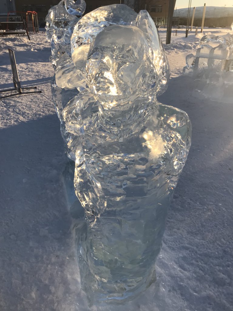 sallyrose906's tweet photo. Beautiful #iceSculptures infront of the #NLC. Come and #visitAlta &amp; experience #borealisFestival on March 8.
#arctic #norway #winter https://t.co/IWB7g1QzA8