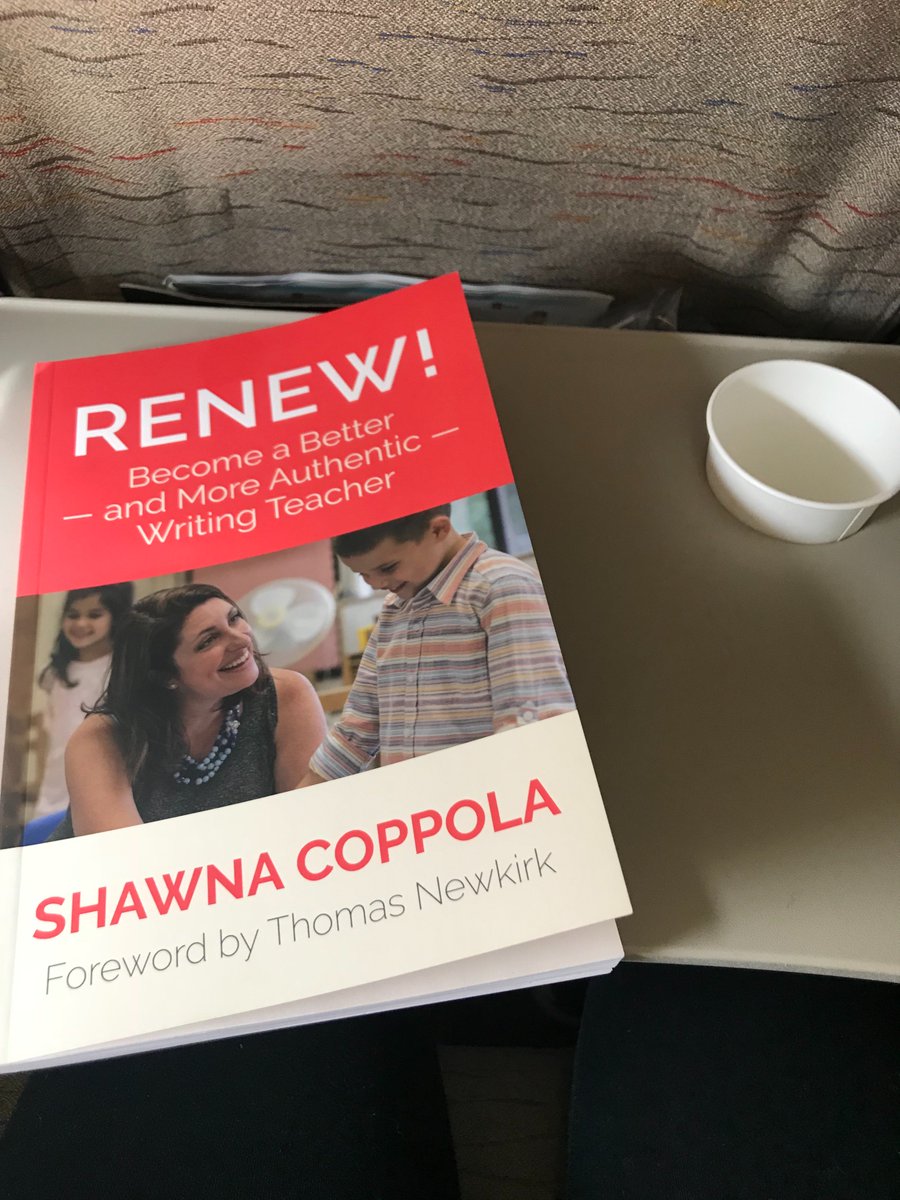 MissAloura's tweet photo. This book is amazing! Best short read I’ve read since Peter Johnston - Choice Words. So much to think about... started to write about it ;) #WriteDaily30 #RENEW #nulladiessinelinea #letstry #vacationread @ShawnaCoppola https://t.co/3WZo8e3Non