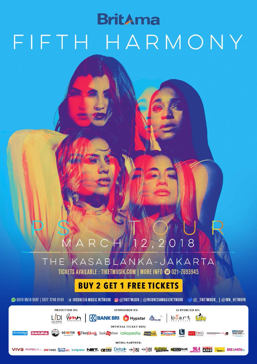_TiketMusik_'s tweet photo. #FifthHarmonyJKT #Buy2Get1FreeTickets mulai berlaku besok tgl 19 Februari 2018 yuk segera dapatkan tiketnya https://t.co/laRzqXXOPf