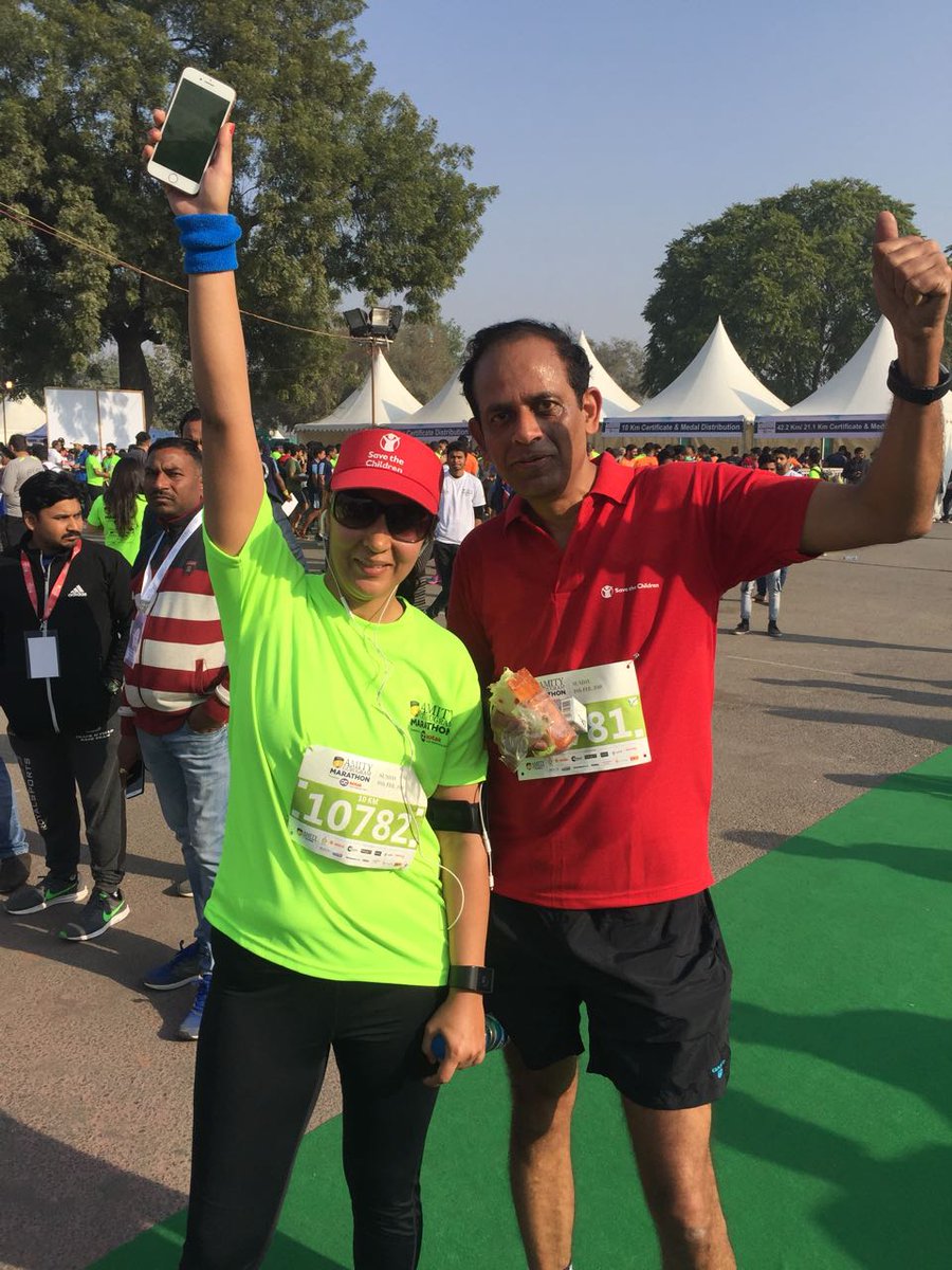 balrakshabharat's tweet image. Save the Children's #Finishers! @Charu6 and @devendratak completed the 10 km run in the @AmityGurugramM. #Move4Children