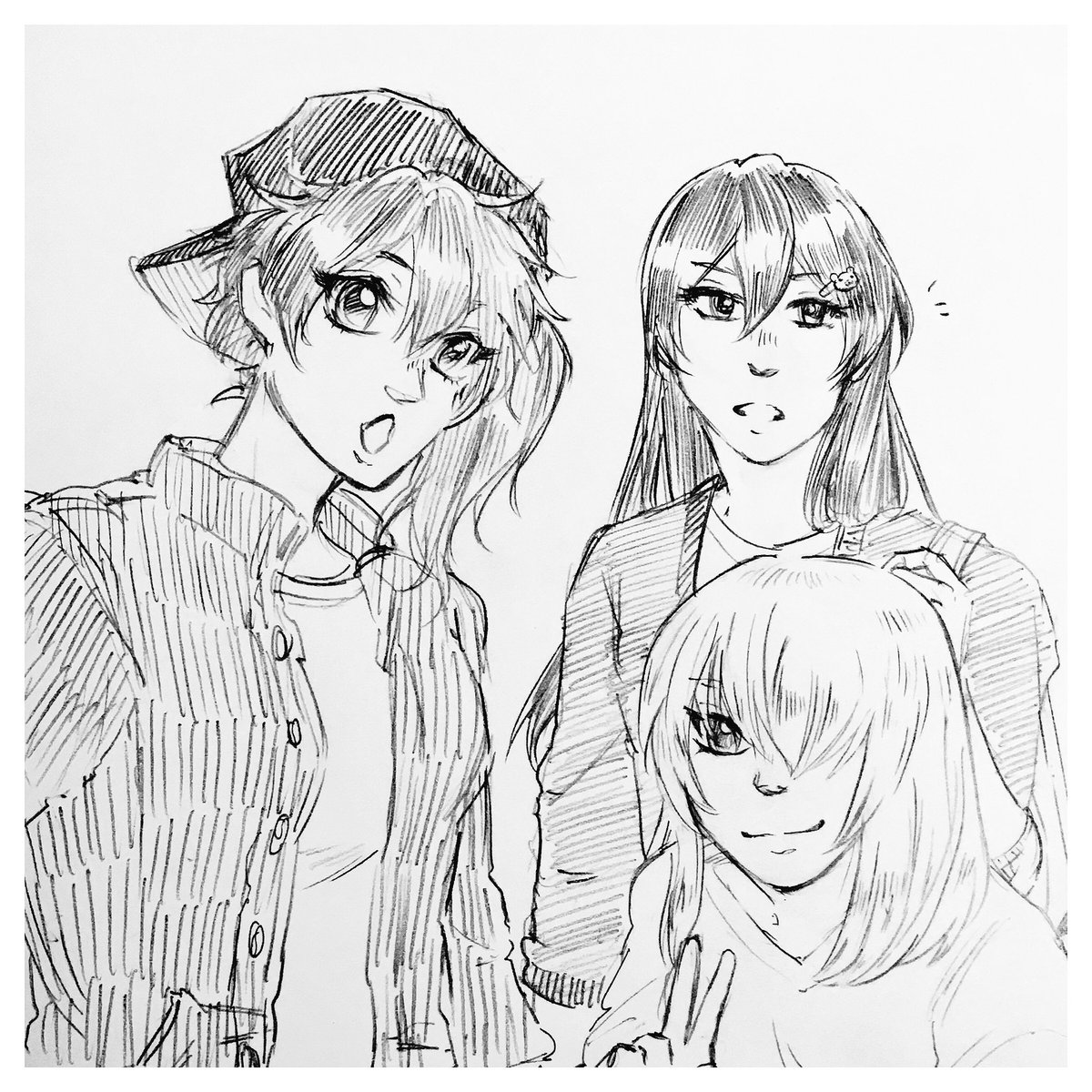 suddenly felt the need to try and draw genderbend eijun, furuya, and haruichi