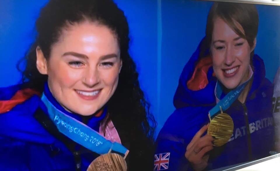 smilewithsue's tweet image. #WinterOlympics #Women’sSkeleton History made by Lizzie &amp;amp; Laura!