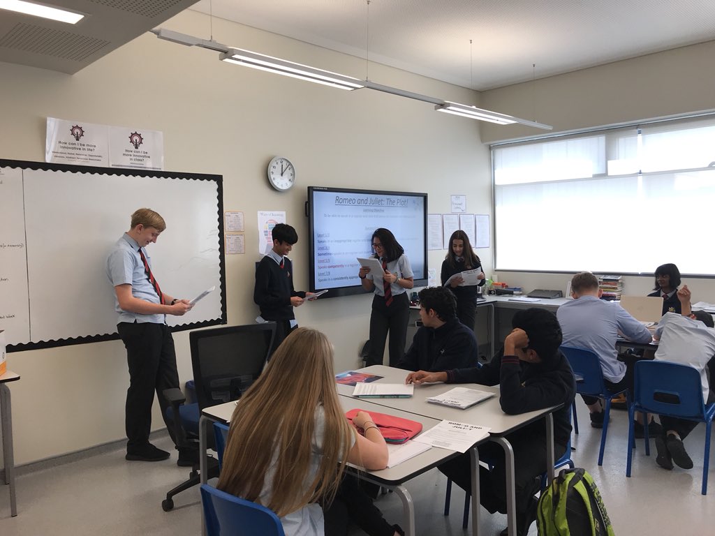 Grade 10 students performing Romeo and Juliet plot summaries! #WeRGIS