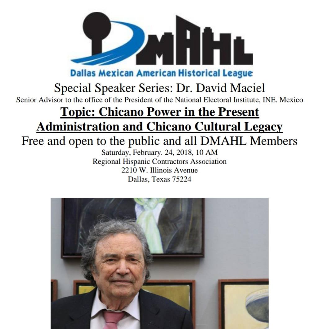 dmahl_tx's tweet photo. Dr.DavidMacielToSpeakOnChicanoPowerInPresentAdministration&amp;ChicanoCulturalLegacy,Sat,Feb24,10AM,RegionalHispanicContractorsAssoc,2210W.IllinoisAve,https://t.co/JWj6elGVd1&amp;OpenToPublic,https://t.co/bpuEUQTIFR https://t.co/pkFvTi89OL