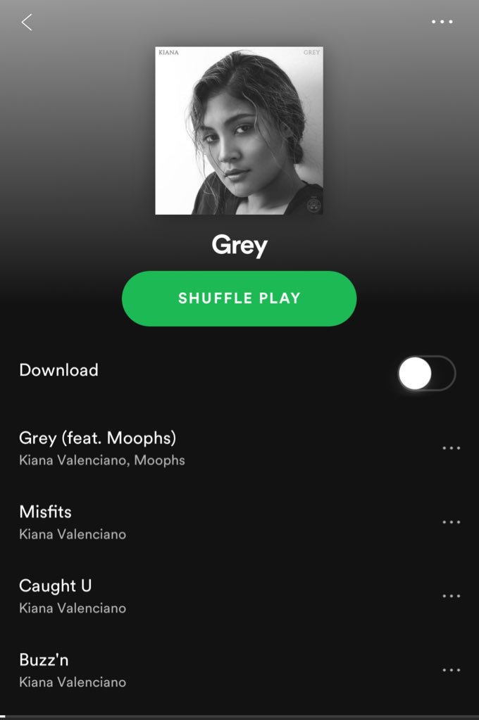 Remembered that Grey by @KianaVee was finally available on @Spotify in the US and I am completely obsessed. #OnRepeat #KianaValenciano #Grey 🔥🎵🔥