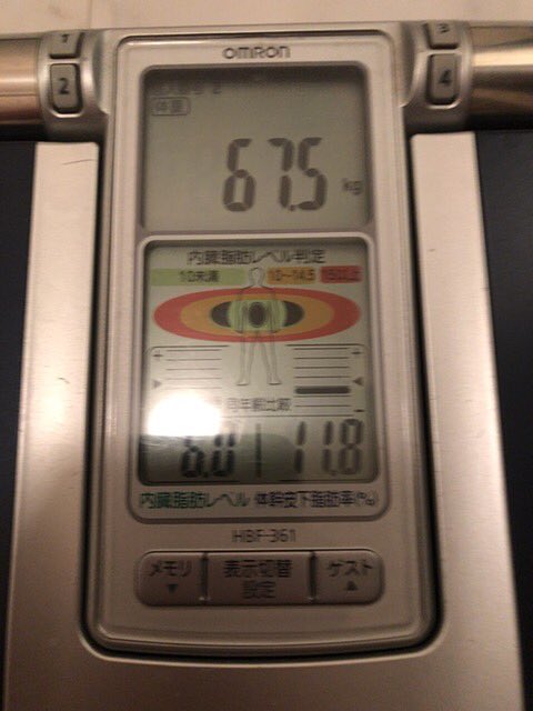 Papan_Sharoben's tweet photo. 😆 週1 KaradaScan 😆

少し改善。

体重 67.5kg
体脂肪率 19.5%
体年齢 33才
BMI 22.0
基礎代謝 1,583kcal
骨格筋率 34.1%

#KaradaScan https://t.co/HmCSZQFbxL