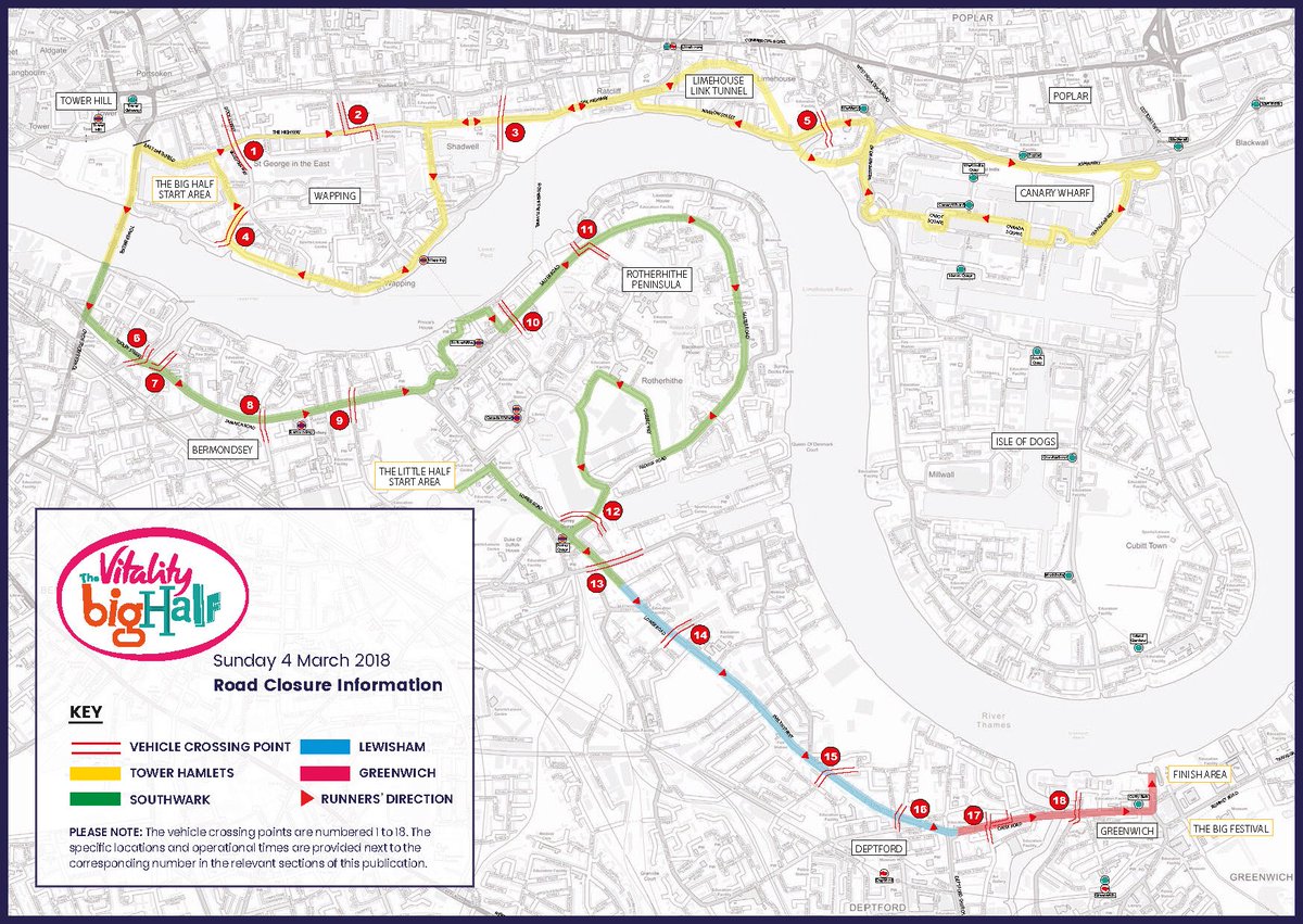 Narrow Street &amp; Limehouse Causeway will be shut from 5am - 12.30am in 2 weeks time Sunday 4th March for 1/2 marathon. Vehicles will need to be removed by 1am Sunday. 15,000 runners expected.