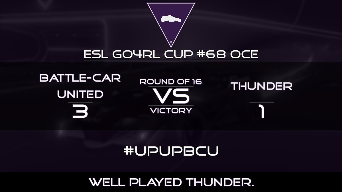 BattleCarUnited's tweet photo. #GGs. We advance to the Quarter Finals with a 3-1 win over #Thunder!
#UpUpBCU https://t.co/AFWAHsLlfO