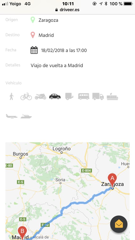 Rutasdriveer's tweet photo. #RutasDriveer NUEVO VIAJE! #Zaragora -> #Madrid 18/2/18 a las 17:00
https://t.co/Yr7ecM85sM https://t.co/iKMsSa3NKM