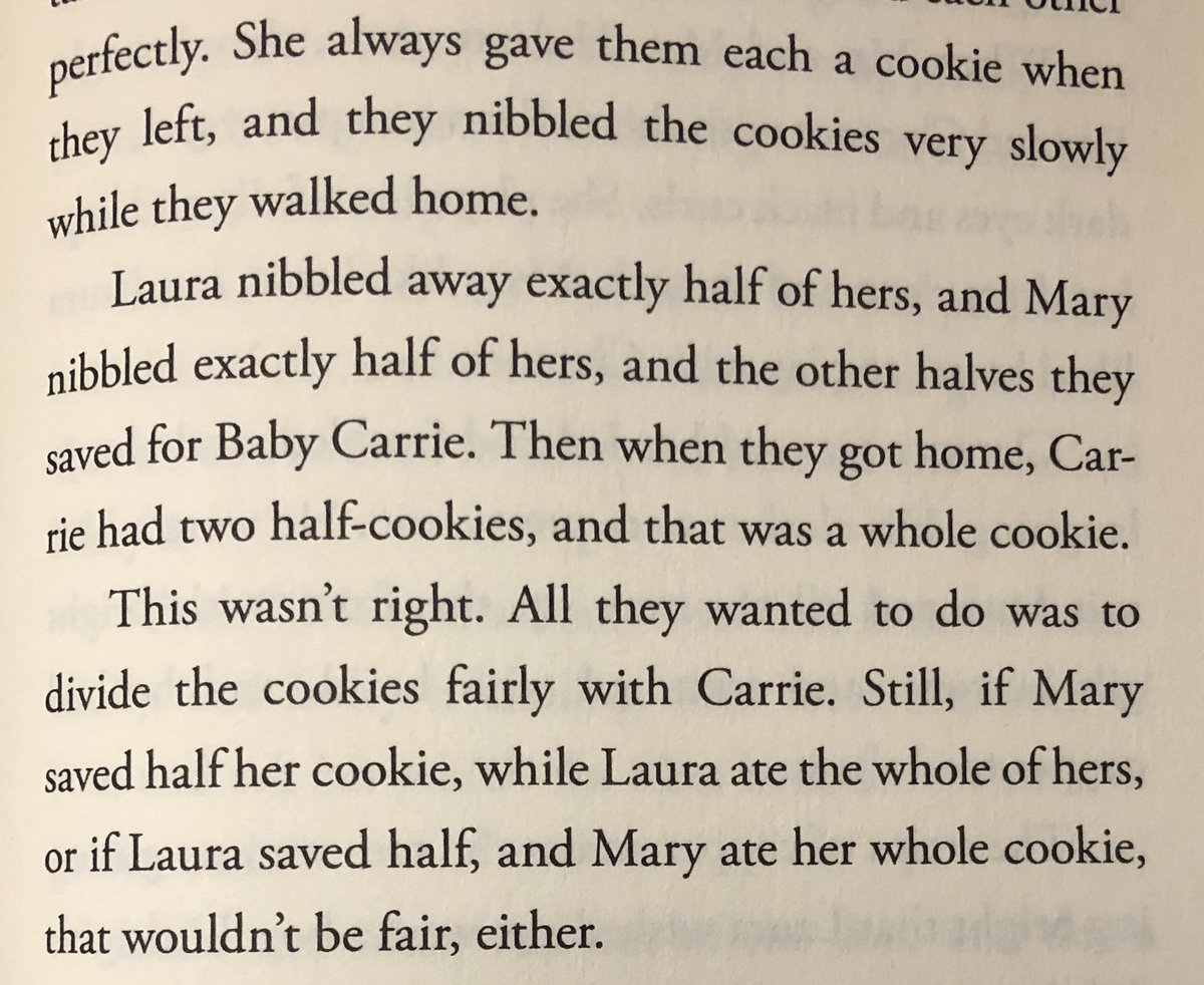 nomad_penguin's tweet image. The difficulties of sharing two cookies amongst three little girls. Courtesy of Laura Ingalls Wilder. #fractiontalks