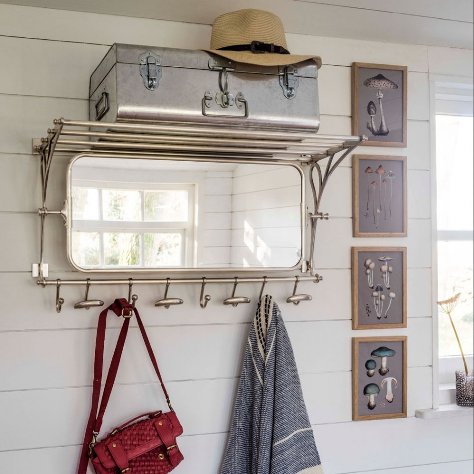 Our vintage inspired Otto Luggage Rack is perfect for hallways and small bedroom spaces; combining useful storage with a large pivoting mirror goo.gl/ZbHKBS #cleverdesign #sleekstorage