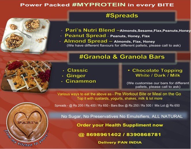 #myprotein #pari’s #powerpackedprotein #granolabars #peanutspread #almondspread #health