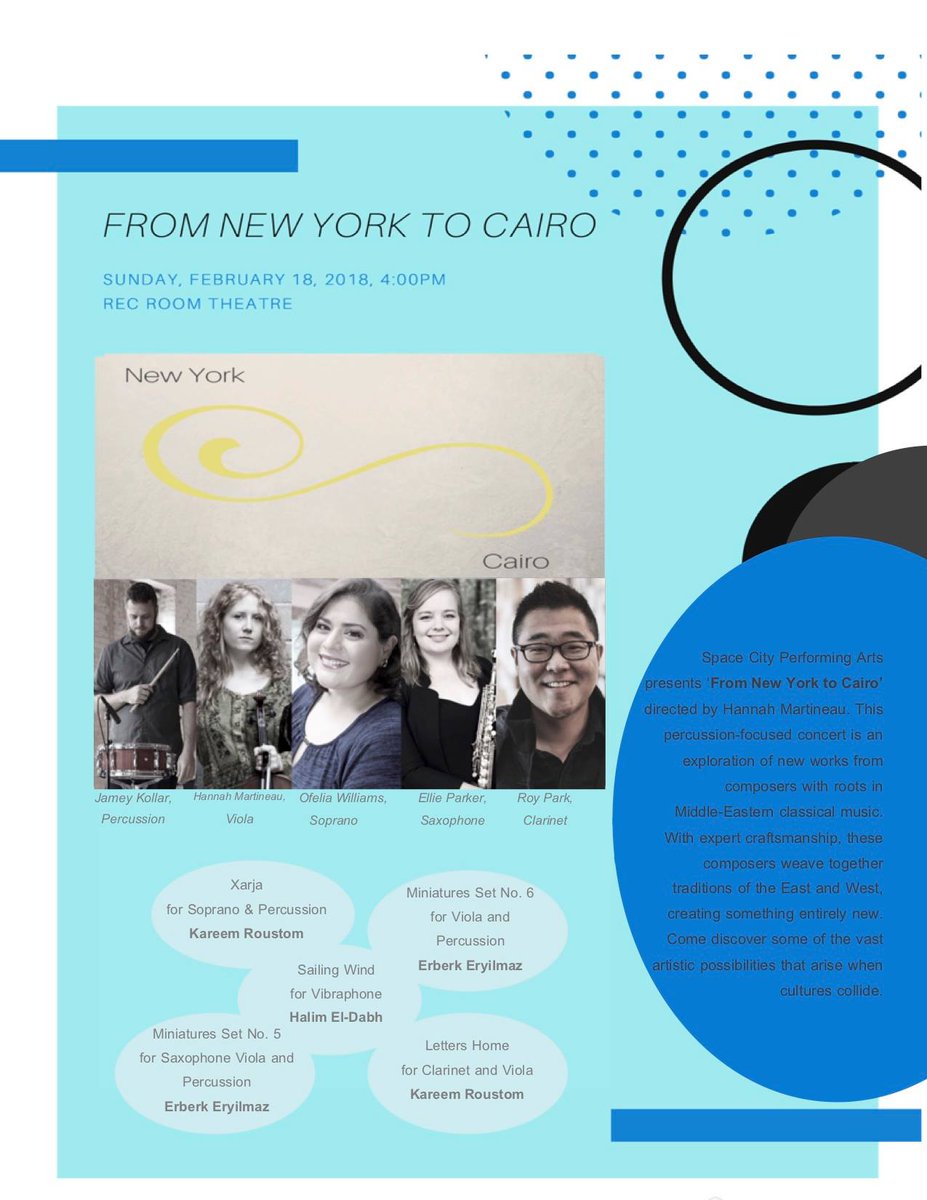 TurkishFestHTX's tweet image. Happening today: Turkish music enthusiasts, this is for you!
Space City Performing Arts presents 'From New York to Cairo,' a concert featuring works of various international composers, including ATA member Erberk Eryilmaz. All are cordially invited!
ow.ly/13Sk30ipeZD