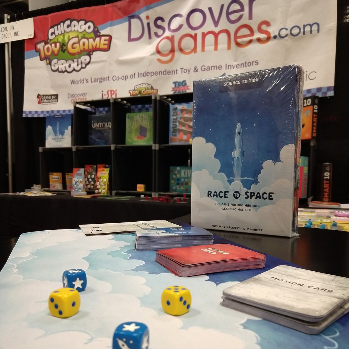 RaceToSpaceGame's tweet photo. Come play with us at #tfny #toyfair2018! #teachers #classroomgame booth 448. https://t.co/mMIvlTM42D