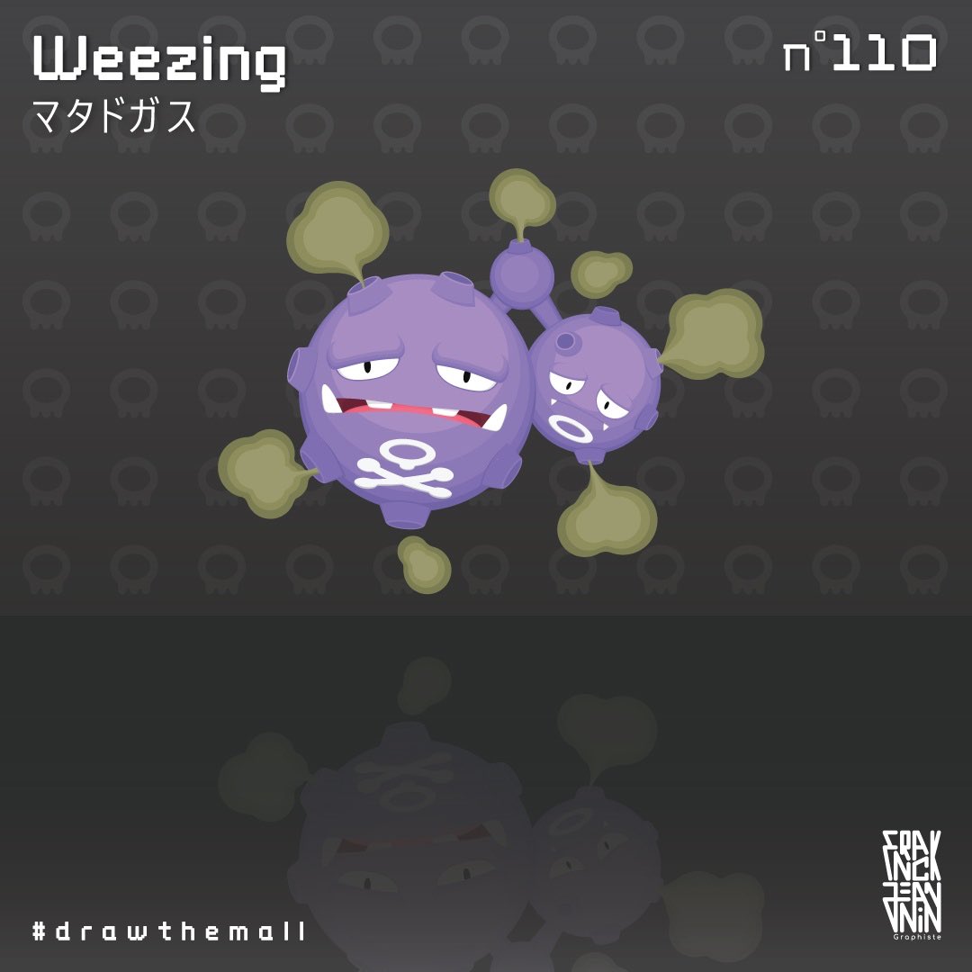 franck_jeannin's tweet photo. #110 of #151 
1 day 1 pokemon !  #weezing
#drawthemall #pokedexchallenge #pokemonillustration #pokemon #pokedex #pokemonvector #pokemonfan #pokemongo #pokemonart #graphisme #design #illustration 
#flat #flatdesign #graphicdesign #franckjeannin https://t.co/SLtUVl3fiv