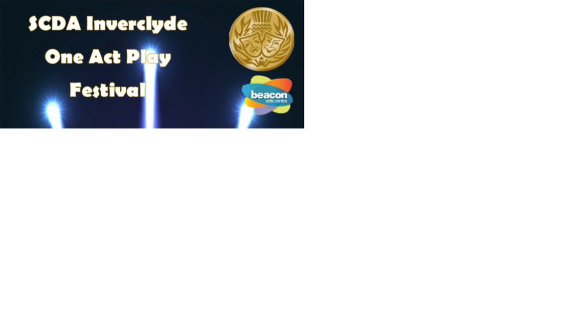 #delighted to host the Scottish Community Drama Association's #OneActFestival running from Wed 21 - Sat 24 Feb, 7pm.
Each play lasts between 25-50 minutes and it's a cracking list of #Inverclyde companies and plays - full list on our website: goo.gl/sBM6Ye