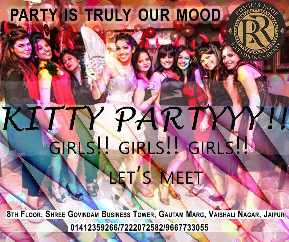 romilsroof2k18's tweet photo. All beautiful ladies out there!! 
Romil's Roof is organizing Kitty Party for you all this weekend .
Be ready with your friends and groups.

#kitty #party #friends #food #drinks #dance #jaipur #pinkcity #rajasthan #india #romilsroof https://t.co/VnN17uNlEU