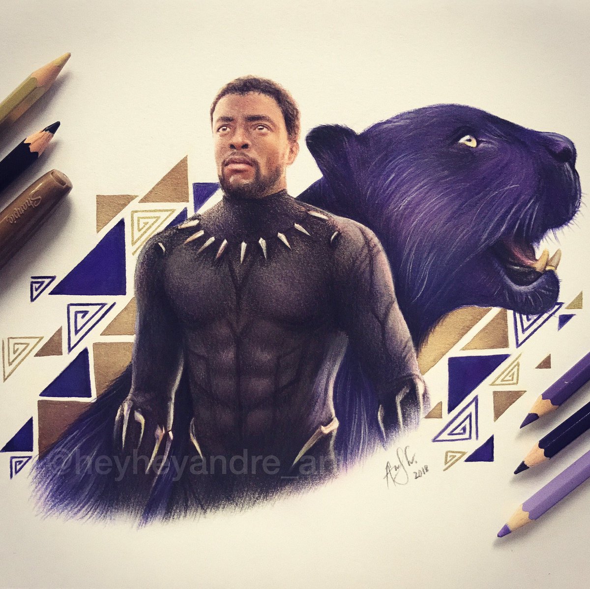 Andre Manguba On Twitter Black Panther Drawn With Colored Pencils Hope Yall Like It Chadwickboseman Theblackpanther Blackpanther Blackpantherfanart Wakanda Https T Co 76b1vgk7n4