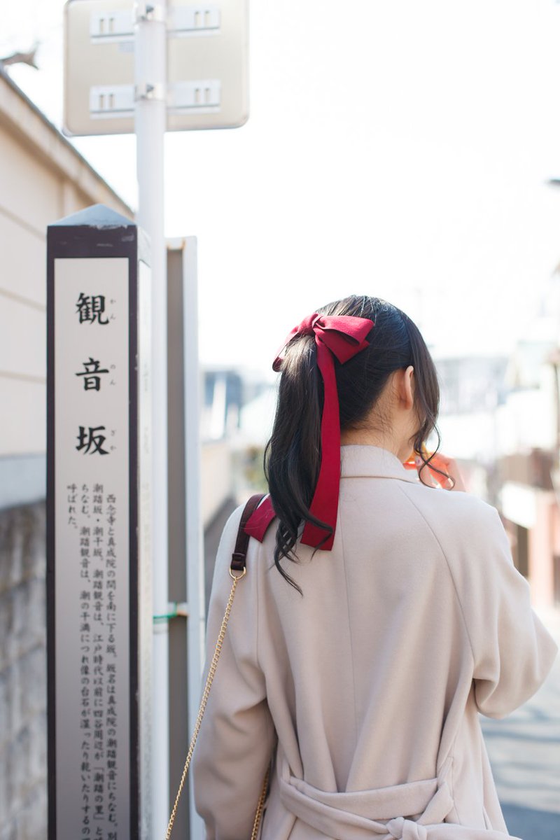 Saku V Twitter ゆまるちゃん 四谷撮影の第二弾 ポニーテールの後ろ姿 実は口元には たい焼き 18 2 17 Yumarukawacolle Kawacolle17