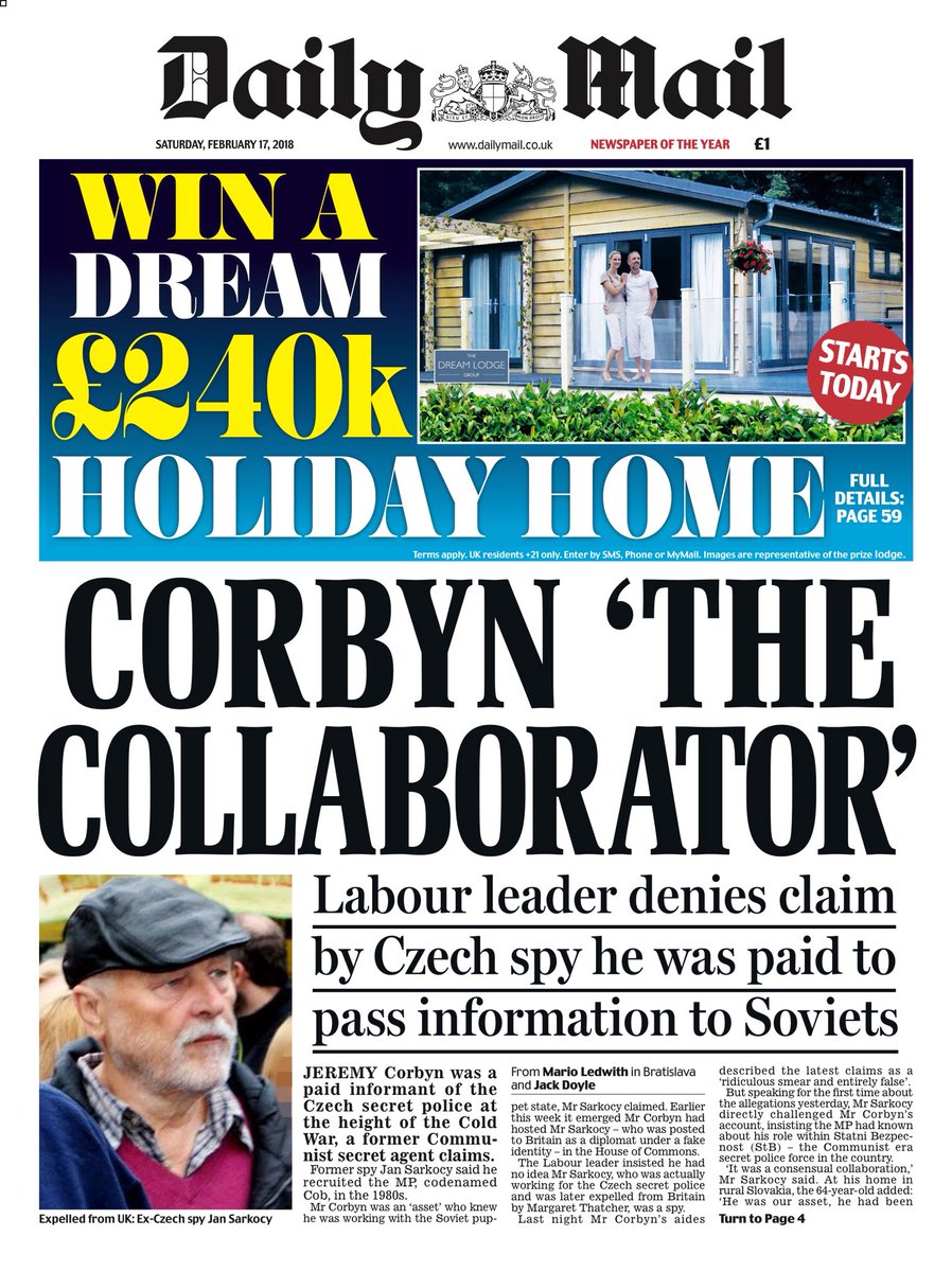 owenjonesjourno's tweet photo. The only truth we can learn from these front page splashes is that the Tory press are very, very rattled indeed. https://t.co/QMMunNmZkY