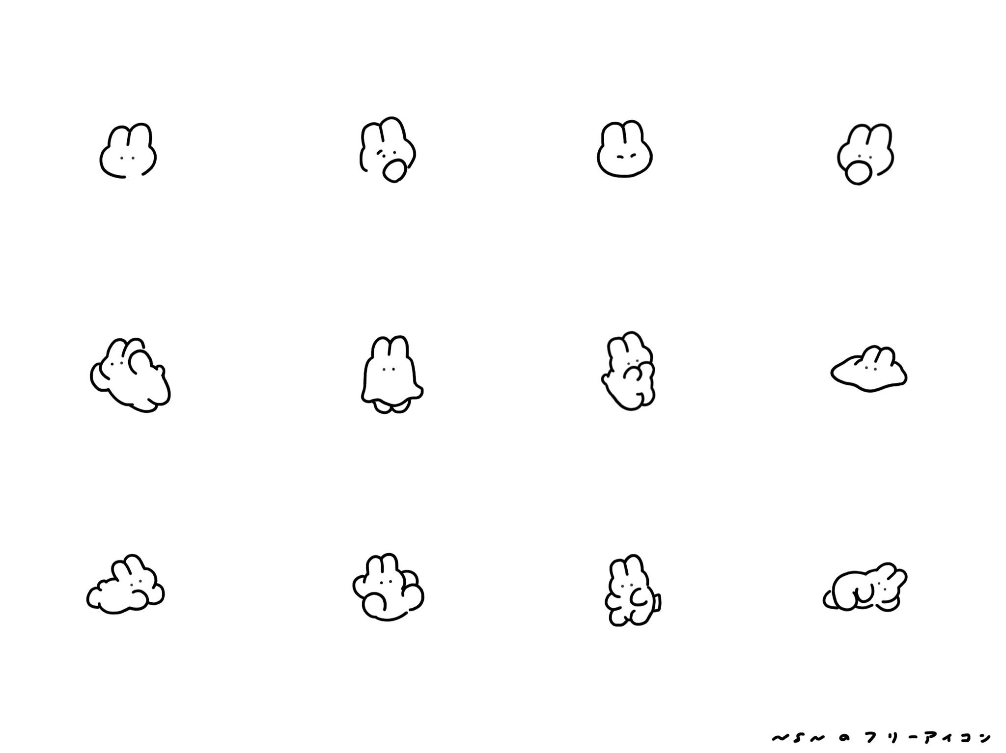 Siroiusagichan うさぎちゃんのフリーアイコン第二弾だよ Siroi Usagichanのアカウントをフォローしてから使ってもらえたら嬉しいです アプリなどでの加工 加筆は でよろしくね Twitter以外のsnsでの使用も だよ ご自由にどうぞ T