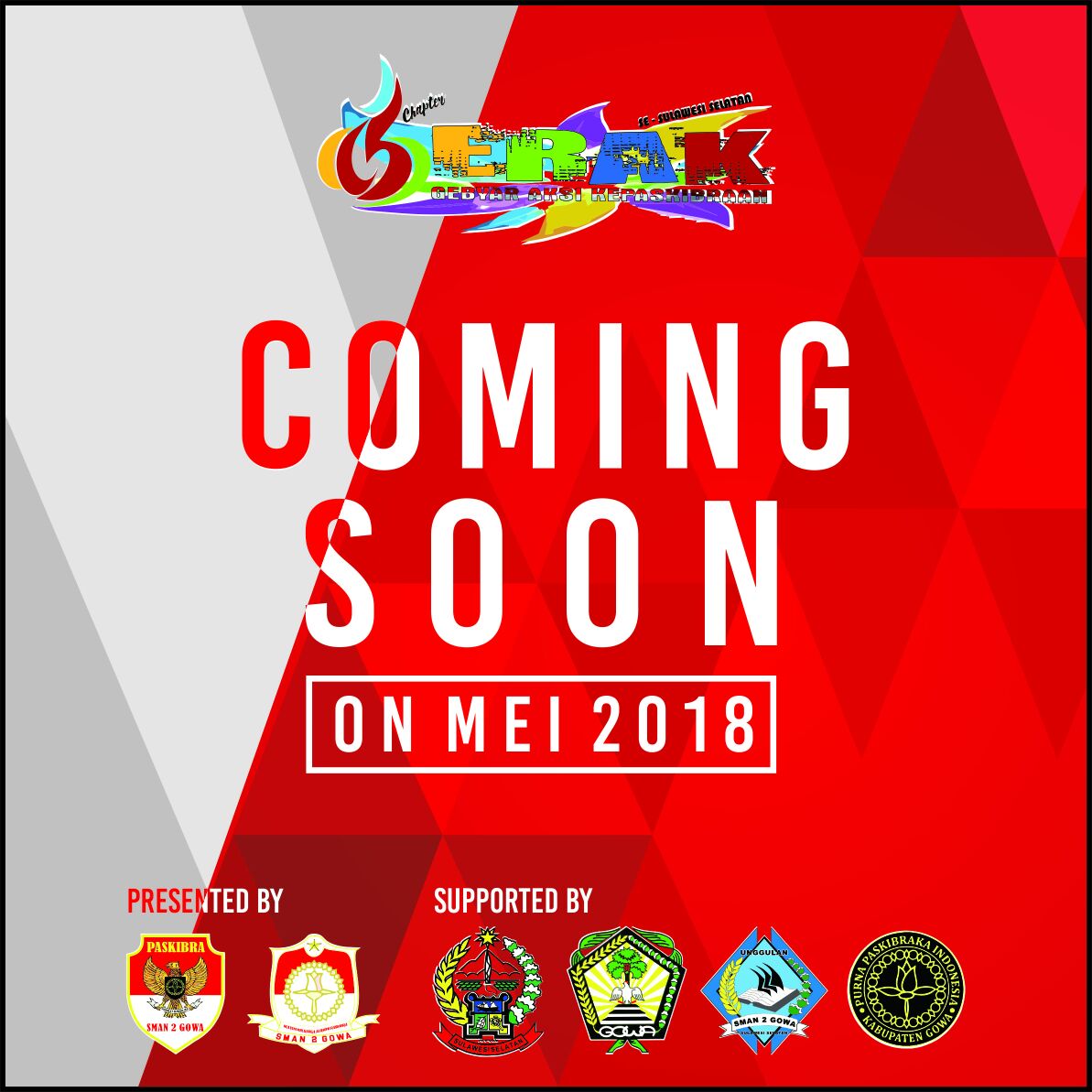 Coming soon GEBYAR AKSI KEPASKIBRAAN Chapter 6 on Mei 2018
#eventpaskibra #comingsoonGERAKChapter6 #paskibrabajengjayalah
#paskibra