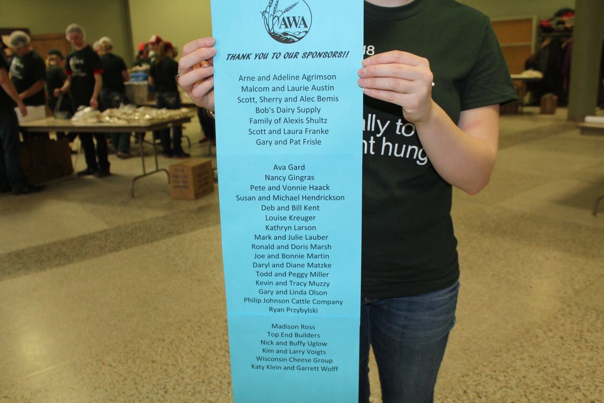 awa_uwmadison's tweet photo. 80 AWA and @AGR_Iota members and three hours is all it took to package 30,672 meals to be shipped near and far to nourish those in need.
Thank you to our sponsors for helping make this event possible!
#AWARallyToFightHunger #RallyToFightHunger https://t.co/hM6ti46IWc