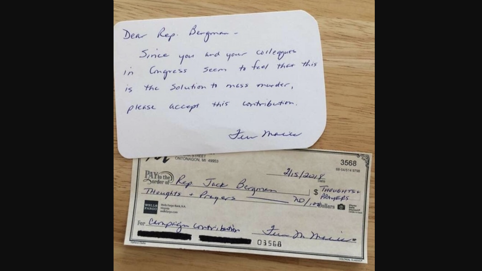 Constituent sends donation of "thoughts and prayers" to GOP lawmaker hill.cm/WsmfhBj