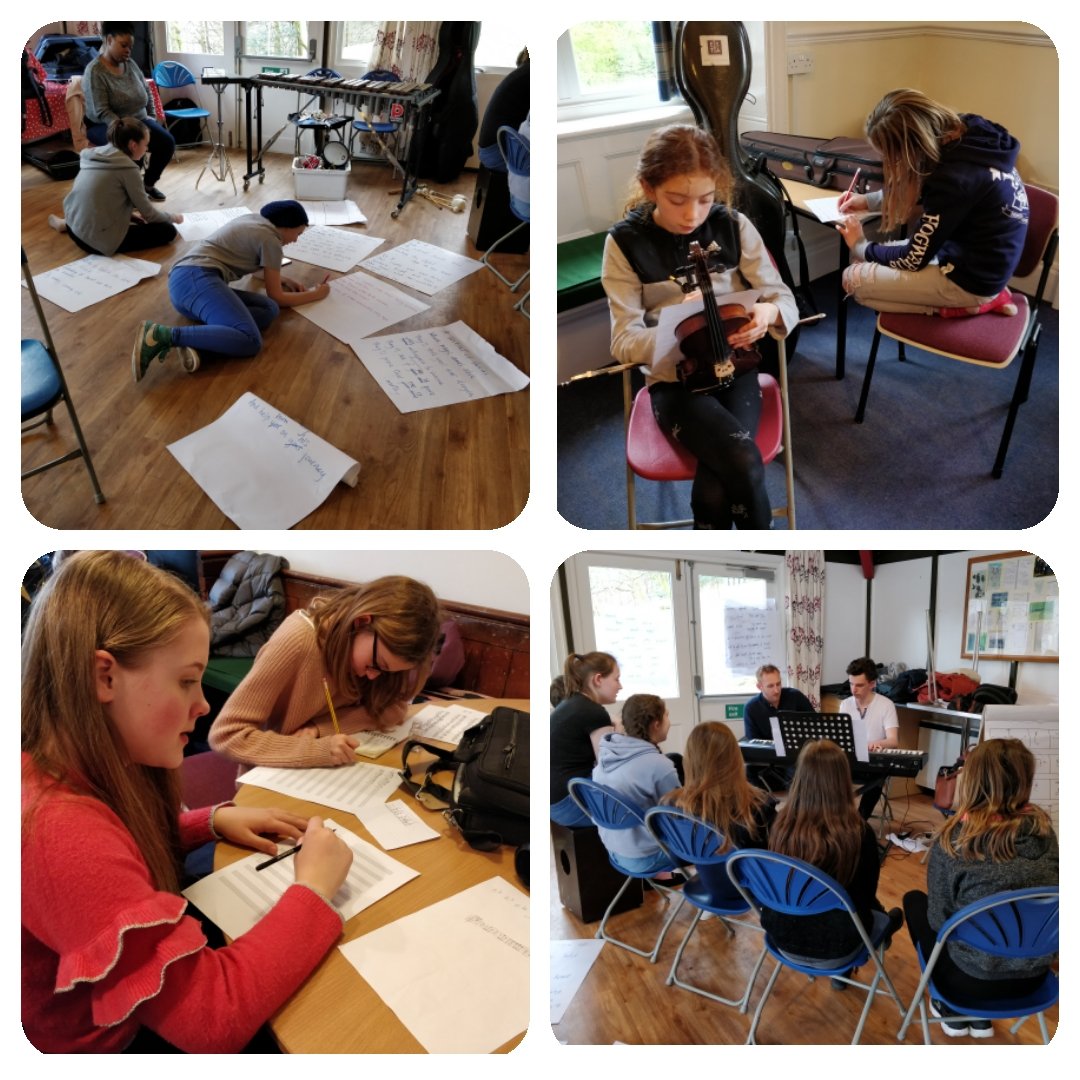 MancCamerata's tweet photo. Day two of #CumbriaCalling2 - lots of hard work going on to finish the new song cycle! @CumbriaMusicHub @CumbriaYO @OrchestrasLive #CamerataintheCommunity https://t.co/bwrjzKkbEc
