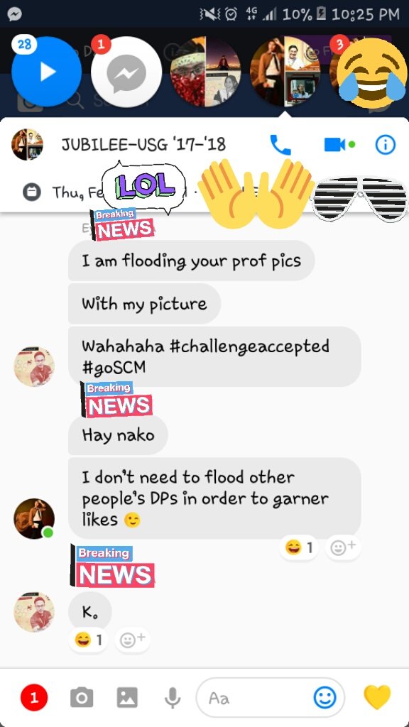 michgarcia_10's tweet photo. Ang #UnitasGames2018 ata ang dahil ng pag-aaway away ng USG Officers??? HAHAHAHAAHA ๐๐๐
WE'RE FEELING THE #UGFEVER guuuys ๐
#StayGold https://t.co/5z1ouzZ7uv