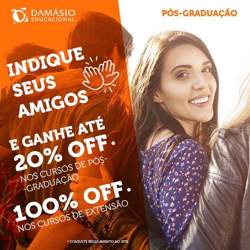 damasioimp's tweet photo. PÓS-GRADUAÇÃO É NO DAMÁSIO!!
Indique seus amigos para a Pós no Damásio e ganhe descontos em cursos de Pós e em Cursos de Extensão!
Consulte o regulamento em https://t.co/bXfy3rqTf0 https://t.co/9KsORWIgVx