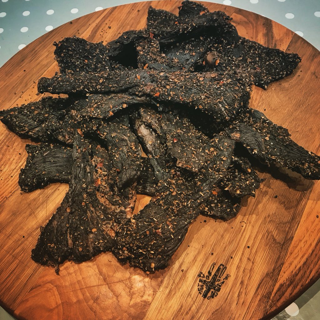 All done and it’s delicious.  I love biltong.  

#Blighty #bushcraft #somerset #getoutside #education #outdoors #teacher #wildlife #nature #coffee #knife #axe #saw #head #heart #hands #blightybushcraft #iphone #photography #meat #beef #homemade #biltong #marinate #patience
