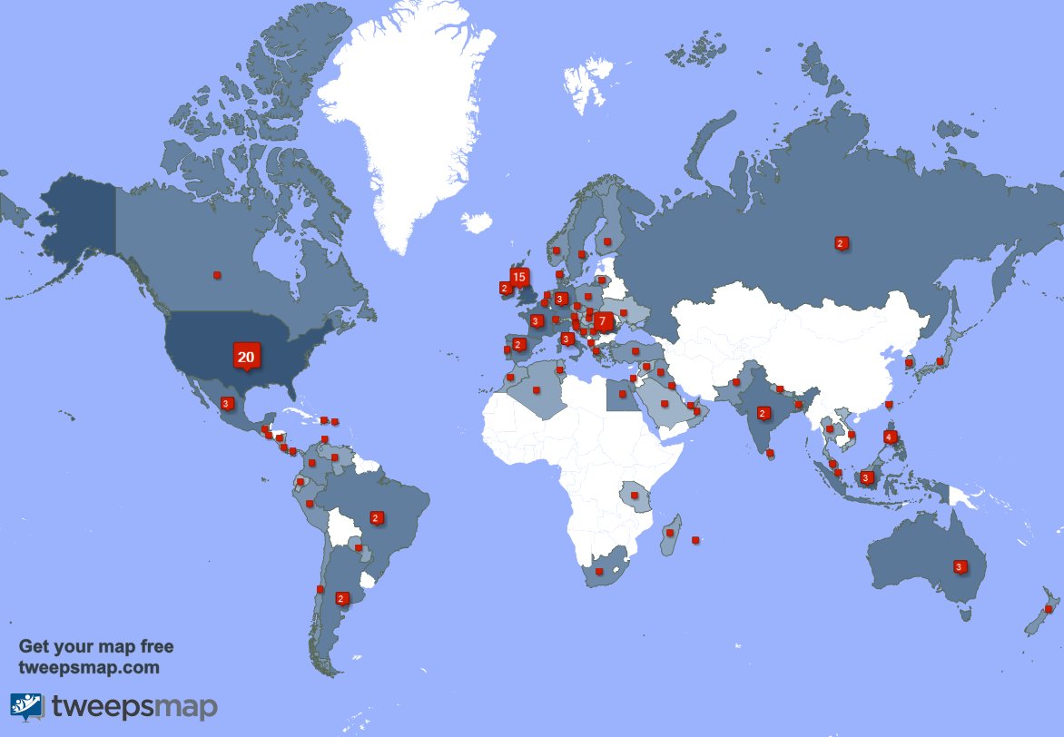LuiiLuiisa5's tweet photo. My followers live in 80 countries: USA(20%), UK.(15%)... https://t.co/Tj0Gjc7dfS Get your free map! https://t.co/UBoeD2tpUD