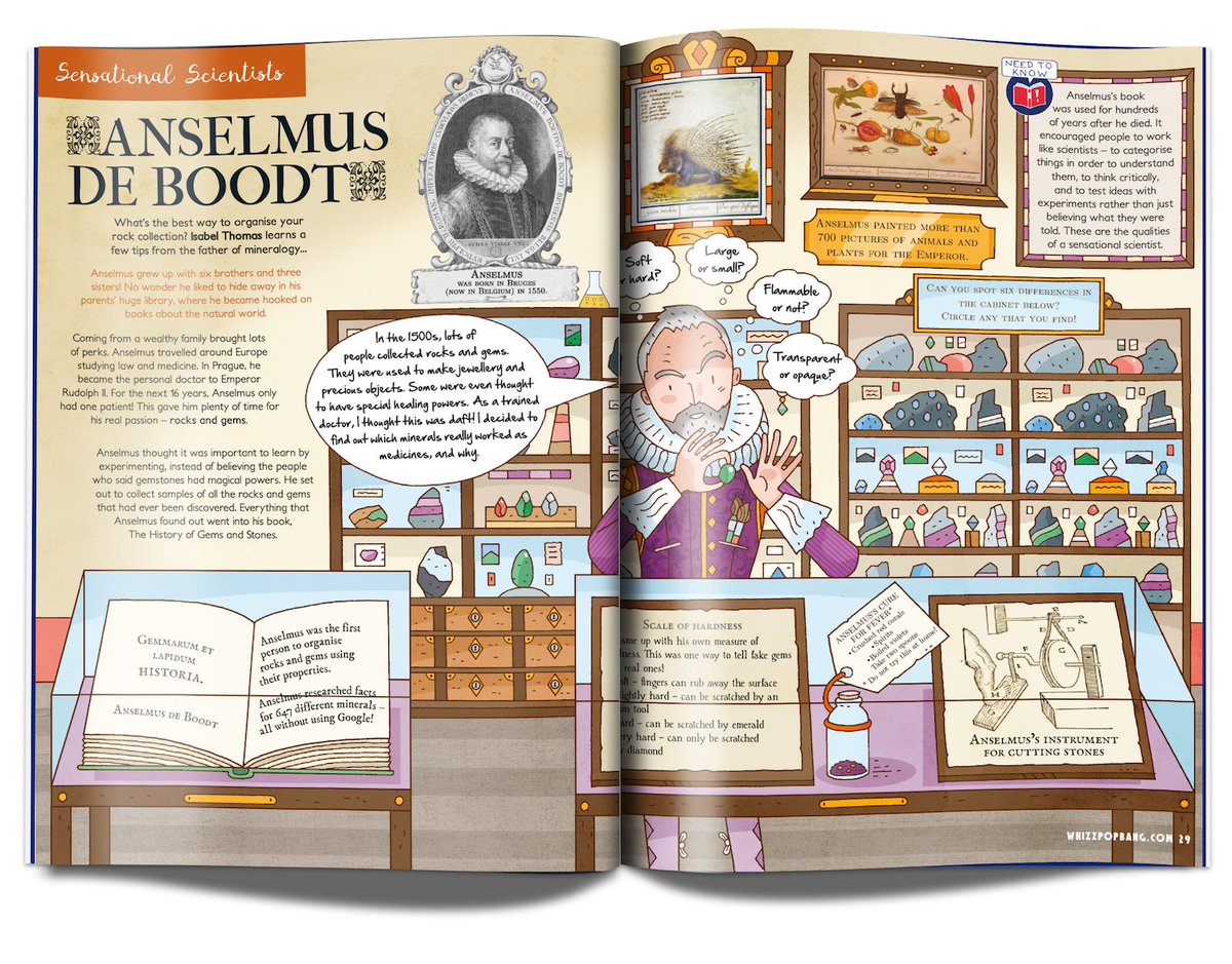 whizzpopbangmag's tweet image. Who was Anselmus De Boodt? Each month we tell the story of a sensational scientist who has made an important scientific discovery. Read all about Anselmus the father of mineralogy whizzpopbang.com/shop/product/1… #issue31 #sparklyscience #historicalscience #sciencerocks