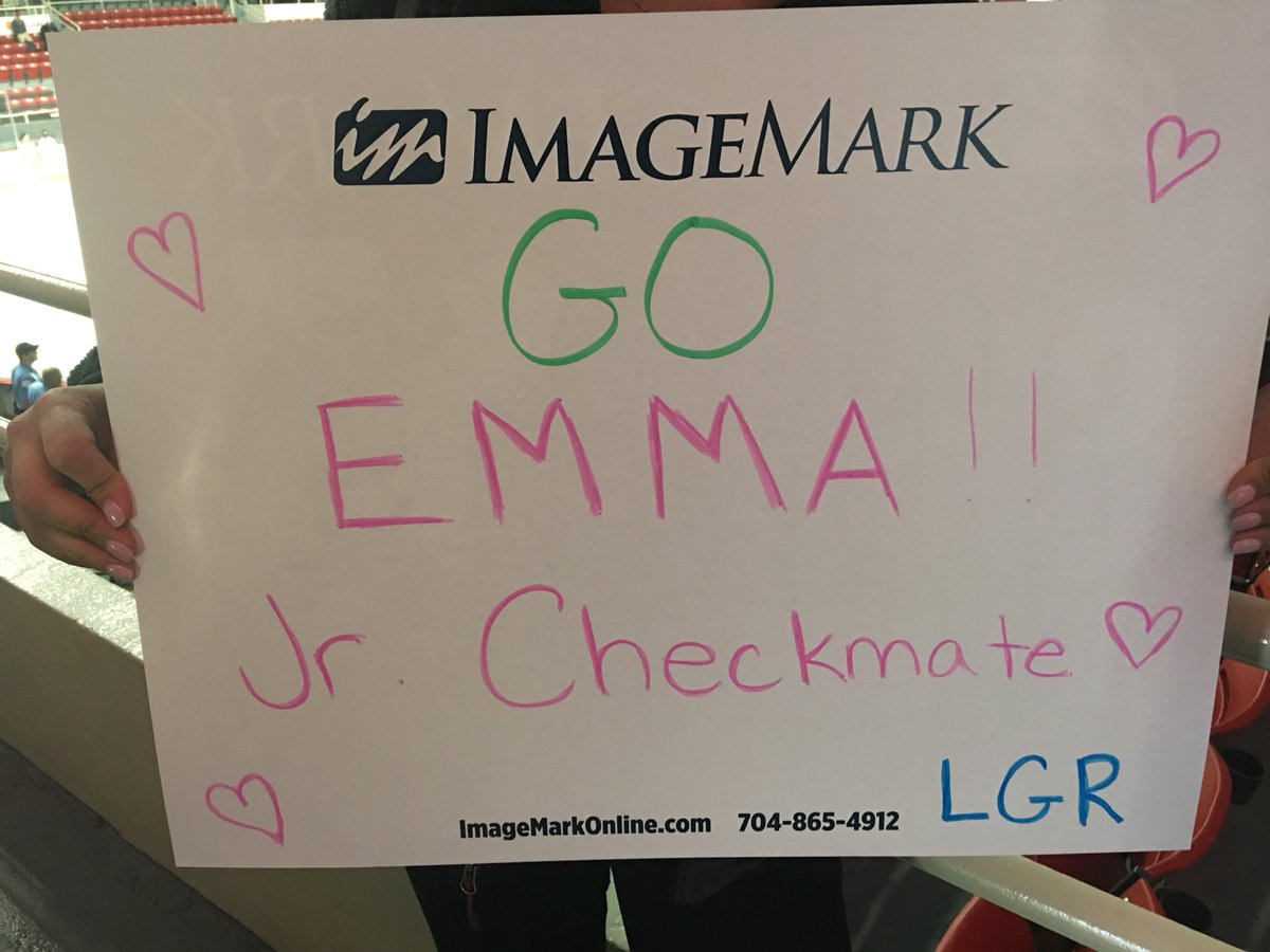 Waiting to cheer our girl (and the <a href="/CheckersHockey/">Charlotte Checkers</a>) Go Emma Bella!!