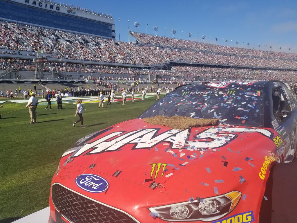 One year later and our turf team and <a href="/TruGreen/">TruGreen</a> can finally stop maintaining this chunk of grass. #DAYTONA500